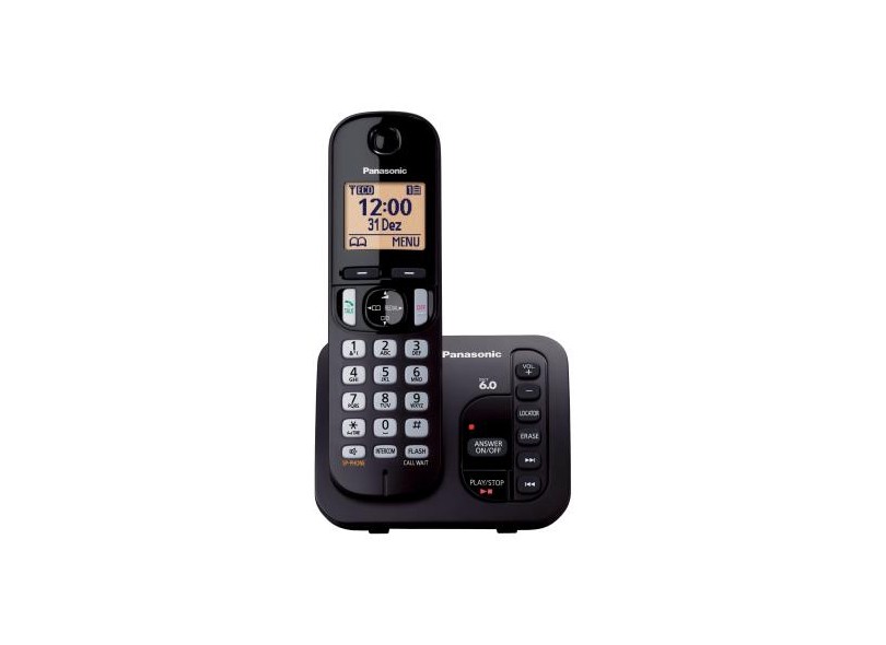 Telefone sem Fio Panasonic Secretaria Eletrônica KX-TGC220