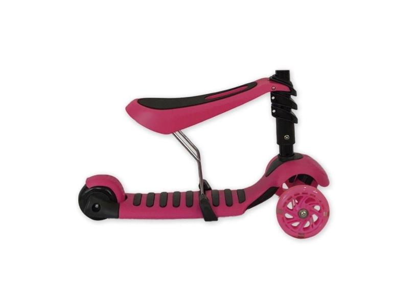 Patinete Infantil 3 Rodas Joaninha 2 Em 1 Com Luz - Rosa