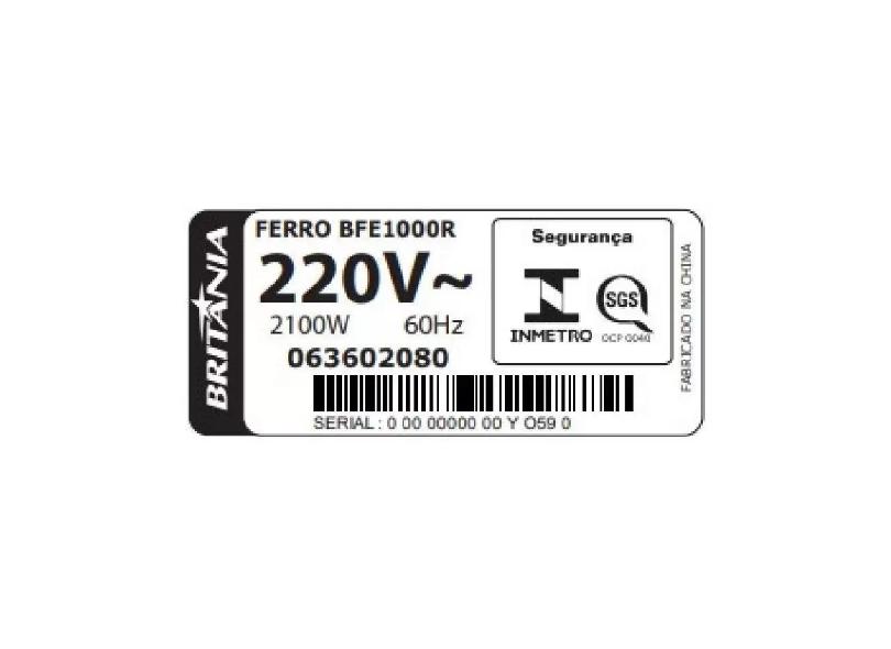 Ferro de Passar Roupas A Vapor Britânia BFE1000R