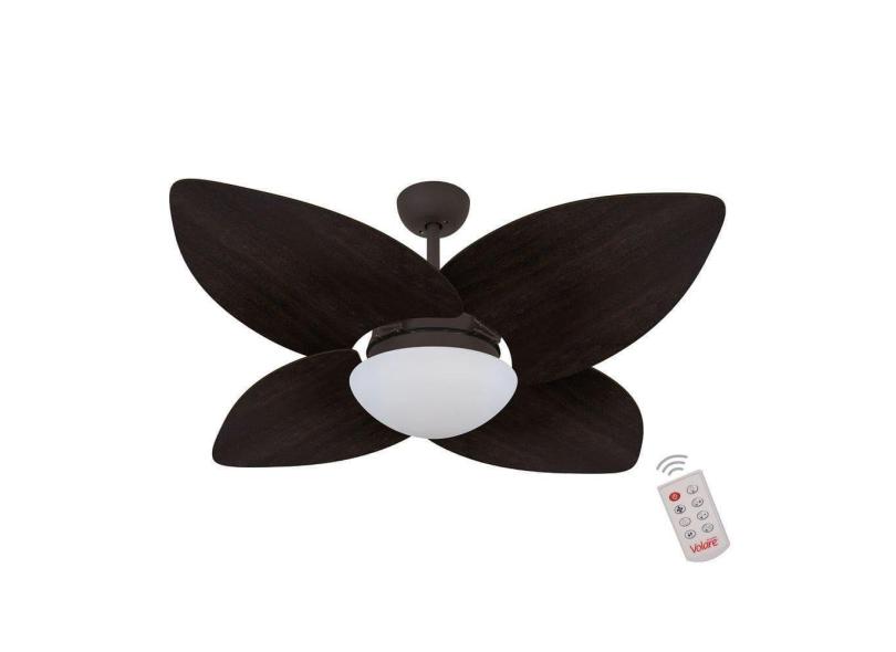 Ventilador De Teto Marrom 4 Pás Tabaco 220V C/ Controle