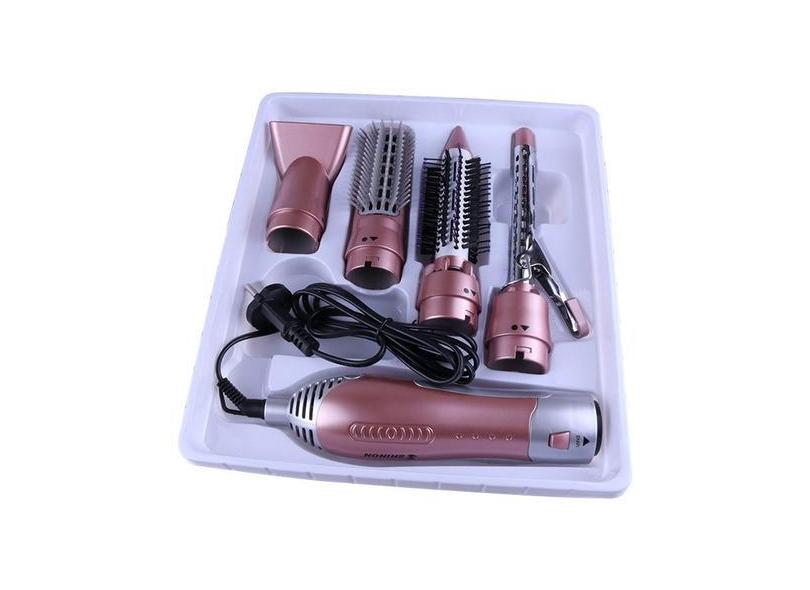 Escova De Secador De Cabelo Rosa Eu Plug Kit 4 Em 1 Secador