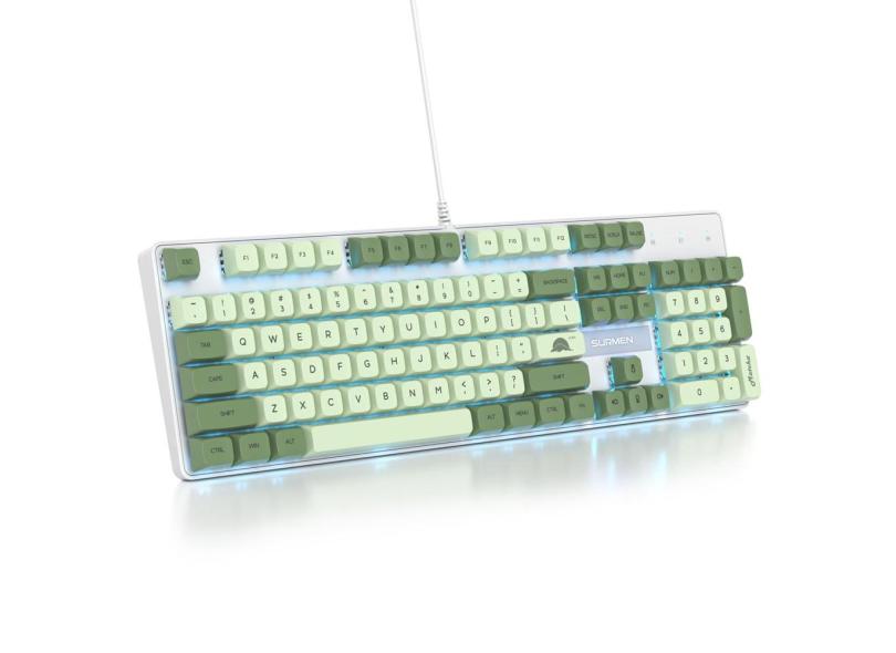 Teclado mecânico para jogos Owpkeenthy Full Size 104 teclas