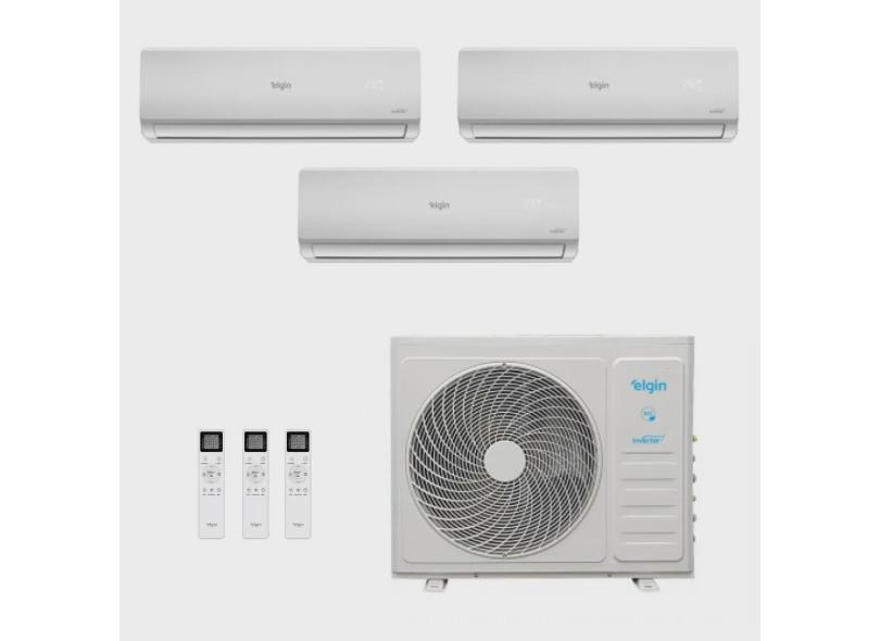 Ar-Condicionado Multi Split Inverter Elgin 27.000 (2x Evap hw 9.000 + 1x Evap hw 12.000) Quente/Frio 220V