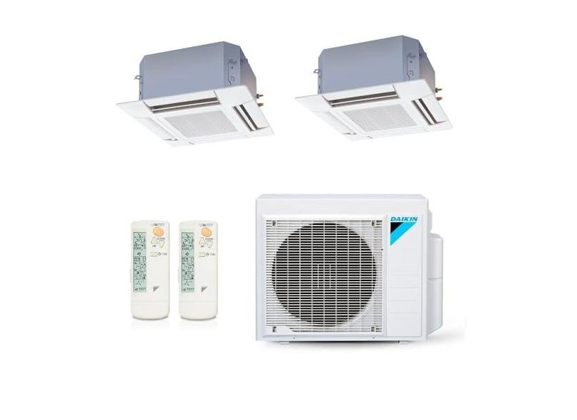 Ar-Condicionado Multi Split Inverter Daikin 18.000 (2x Evap Cassete 4 Vias 9.000) Quente/Frio 220V