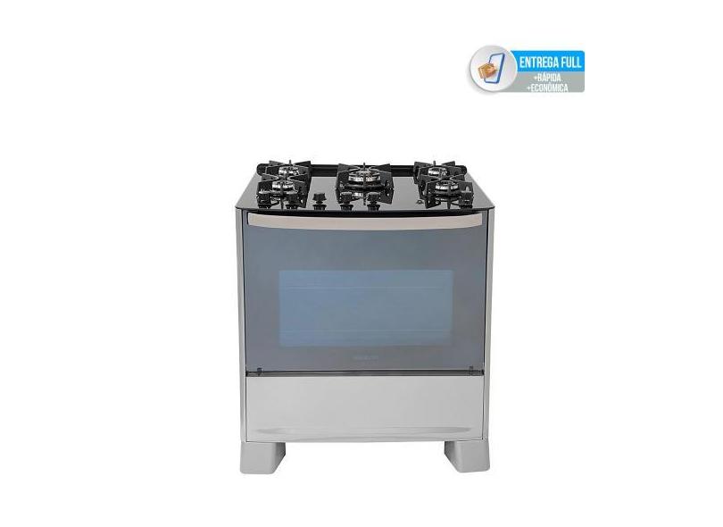 Fogão De Piso 5 Bocas Mesa Vidro Master Grill Porta Espelhada Suggar P