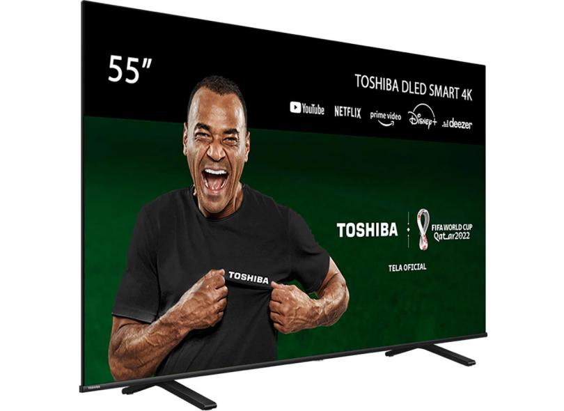 Smart TV Toshiba 55 DLED 4K 3 HDMI 2 USB Wi-Fi VIDAA Preto 55c350ls Tb011m