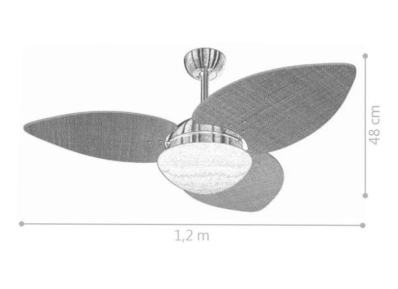 Ventilador de Teto Volare Dunamis S3 Rádica 120 cm 3 Pás 3 Velocidades