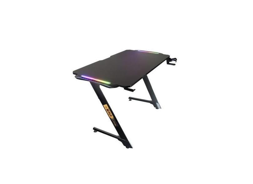 Mesa Gamer Nuker Led Rgb Escrivaninha Com Mouse Pad, Organizador De Fi
