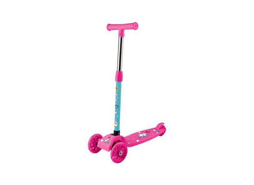 Patinete Para Meninas Unicórnio Rosa 3 Rodas Luzes Led 40Kg - Art Brin