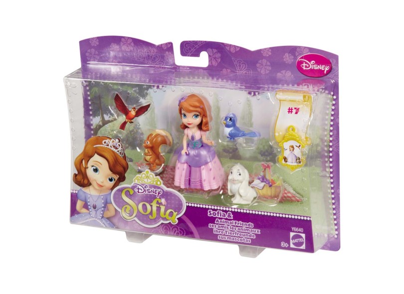 Boneca Princesas Disney Sofia e Bichinhos Mattel