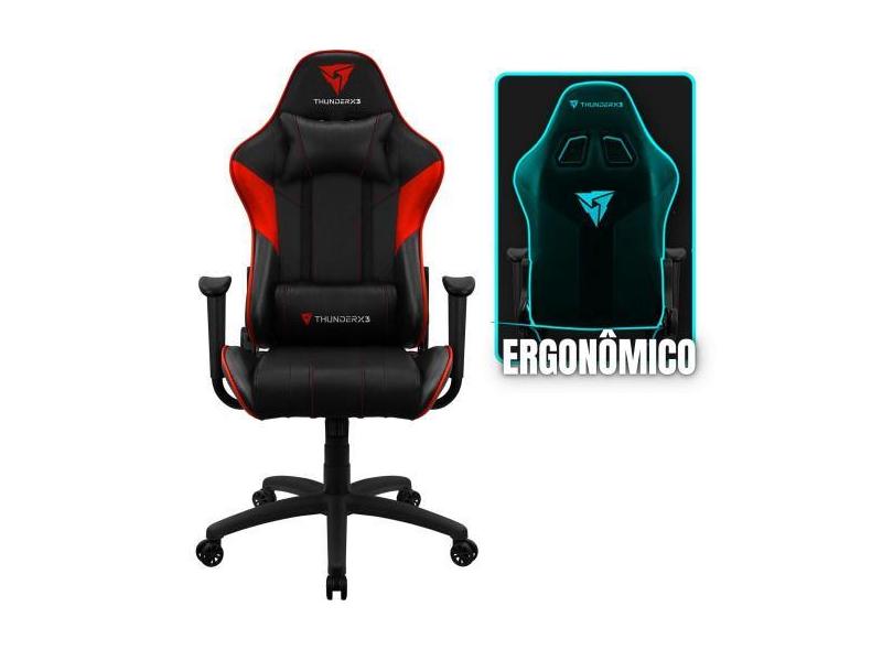 Cadeira De Escritório Thunderx3 Ec3 Gamer Ergonômica Rosa Com Estofado