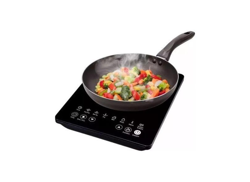 Cooktop Indução Vijodi Preto 1 Boca 1800w Slim Touch, Preto/ 110v, 110