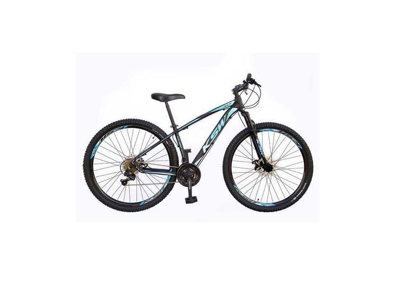 Bicicleta Aro 29 KSW XLT 24V Cambio Shimano Freio Hidráulico, Preto, A
