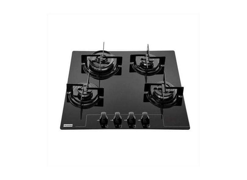 Cooktop franke de embutir glass vidro preto gás tripla chama glass 60 