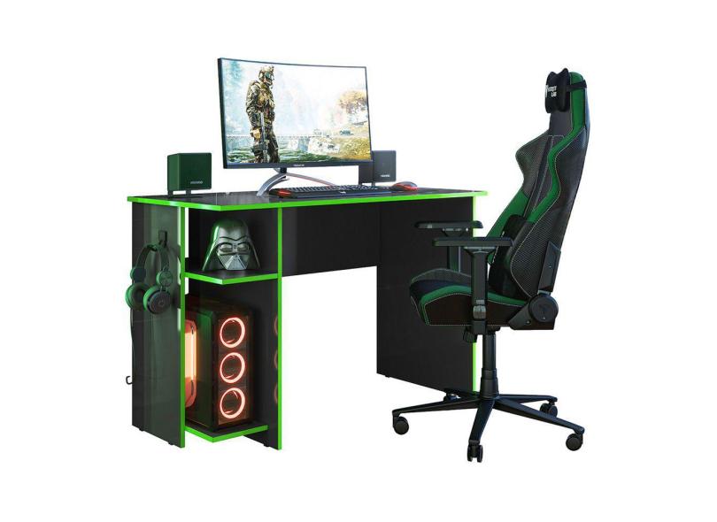 Mesa Gamer 3875 Preto Verde Qmovi