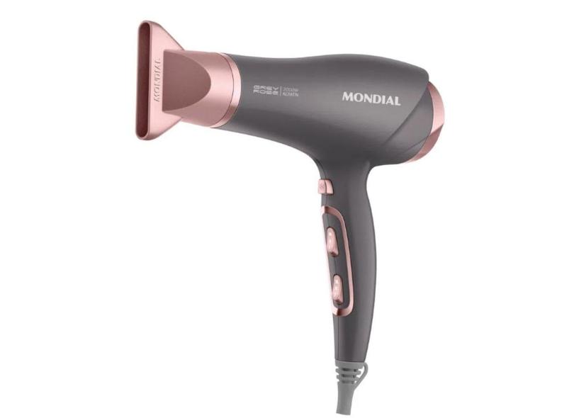 Secador de Cabelo Mondial Keratin 2000W 2 Velocidades SCN-11 Grafite e Rosé 220v