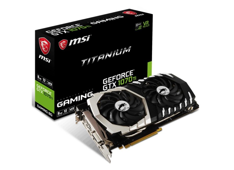 Placa de Video NVIDIA GeForce GTX 1070 Ti 8 GB GDDR5 256 Bits MSI GTX 1070 TI Titanium 8G