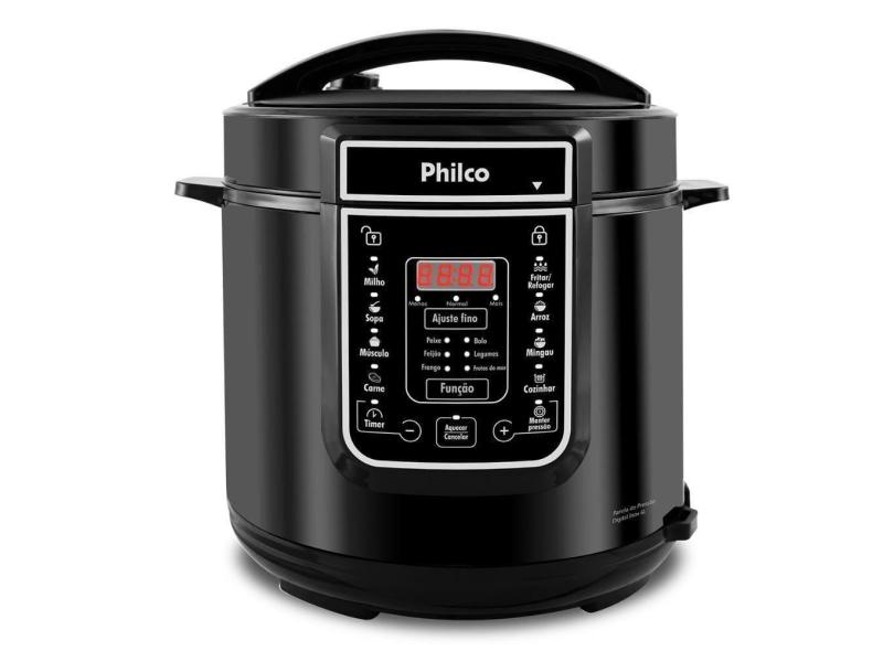 Panela De Pressão Digital Philco 6 Litros Inox/preto Ppp01p - 127v