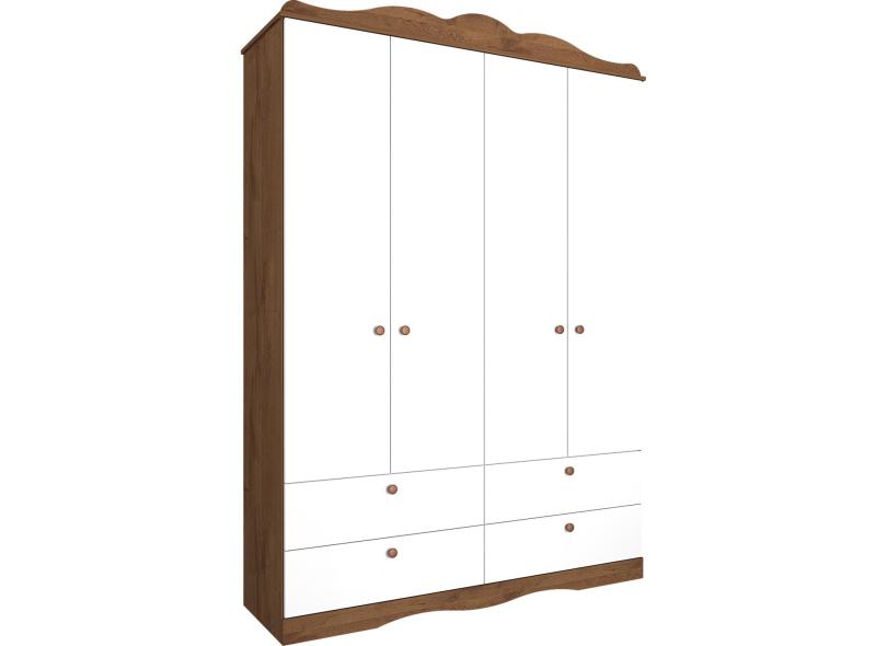 Guarda-Roupa Infantil 4 Portas 4 Gavetas Aquarela Siena Móveis