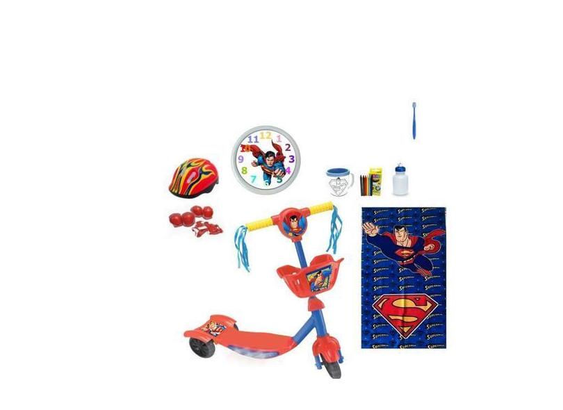 Patinete Infantil Superman - 7 Itens - Happy Kids