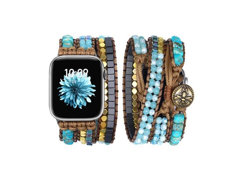Relógio Band jr.dm Boho Beaded Turquoise Stone para Apple Watch
