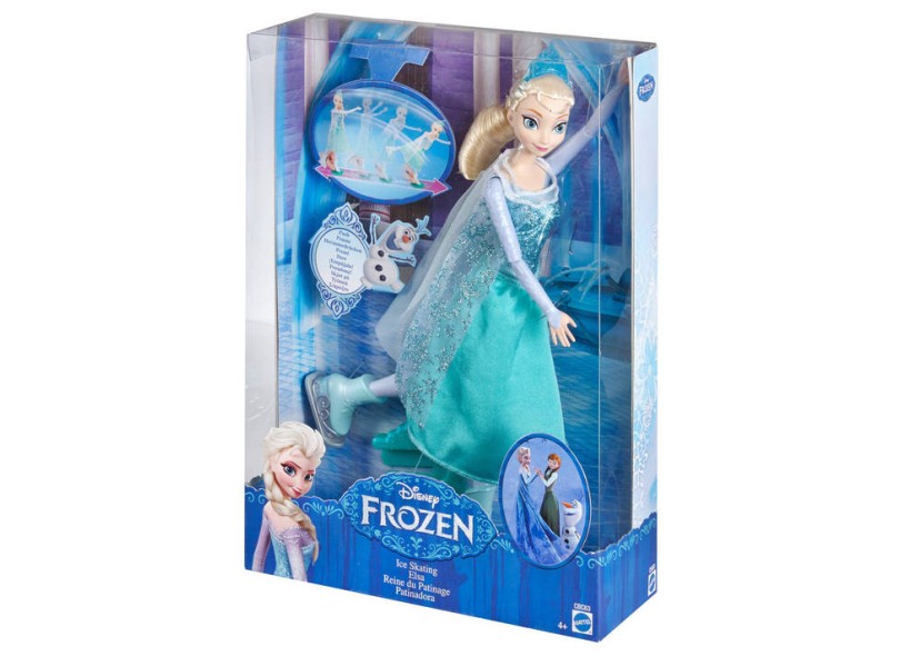 Boneca Frozen Elsa Patinação No Gelo Sunny Ice Skating Elsa