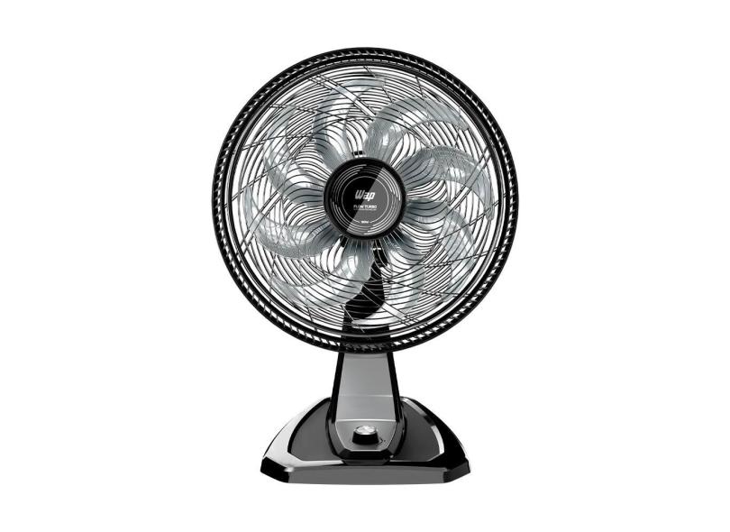 Ventilador de Mesa/Parede Wap Flow Turbo com 8 pás, 3 velocidades e 180W - Preto e Cinza