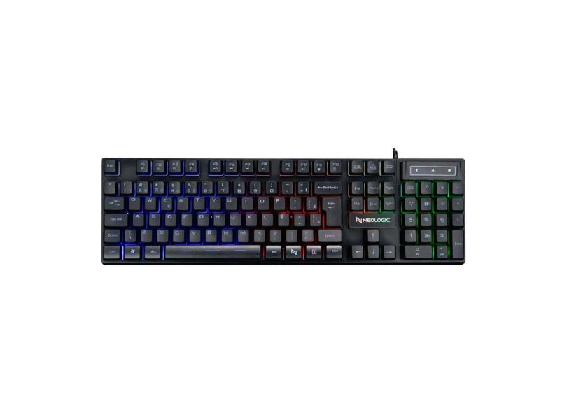 Teclado Gamer Neologic Infinite Play Black Semi Mecânico Abnt2 Rainbow Preto - Ifnt-Blk