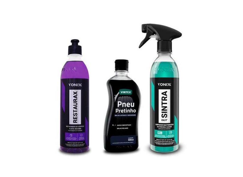 Kit Vonixx Pneu Pretinho + Restaurax + Sintra Fast - 500ml