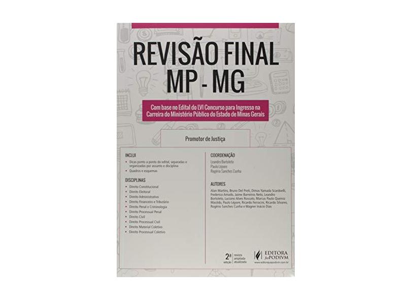 Mp-Mg. Revisão Final. Dicas Ponto a Ponto do Edital. 2018 - Rogério Sanches Cunha - 9788544221617