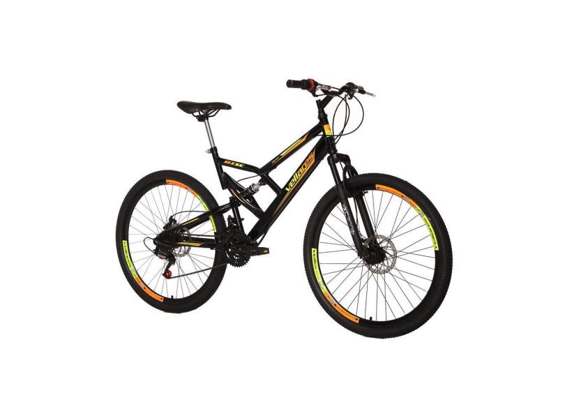 Bicicleta Aro 26 Dupla Suspensão Full 21 Marchas Freio a Disco Vellares Bike