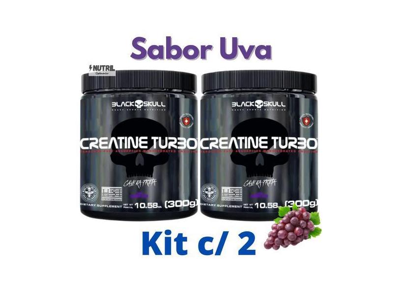 Kit 2x Creatina Monohidratada Creatine Turbo Black Skull 300g Energi