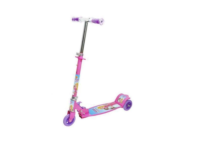 Patinete Infantil Menina 3 Rodas Altura Ajustável Rosa - Dm Toys