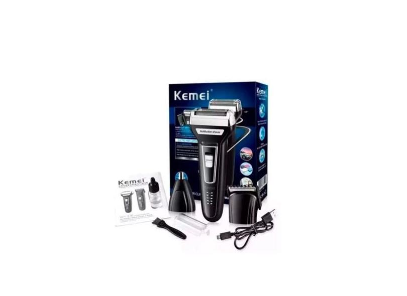 Barbeador Aparador Cortador 3X1 Sem Fio  Kemei 6558