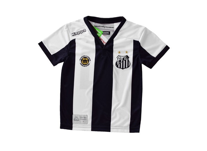 Camisa Torcedor infantil Santos II 2016 com Número Kappa