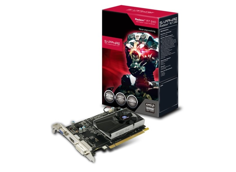 Placa de Video ATI Radeon R7 240 2 GB DDR3 128 Bits Sapphire 11216-00-20G