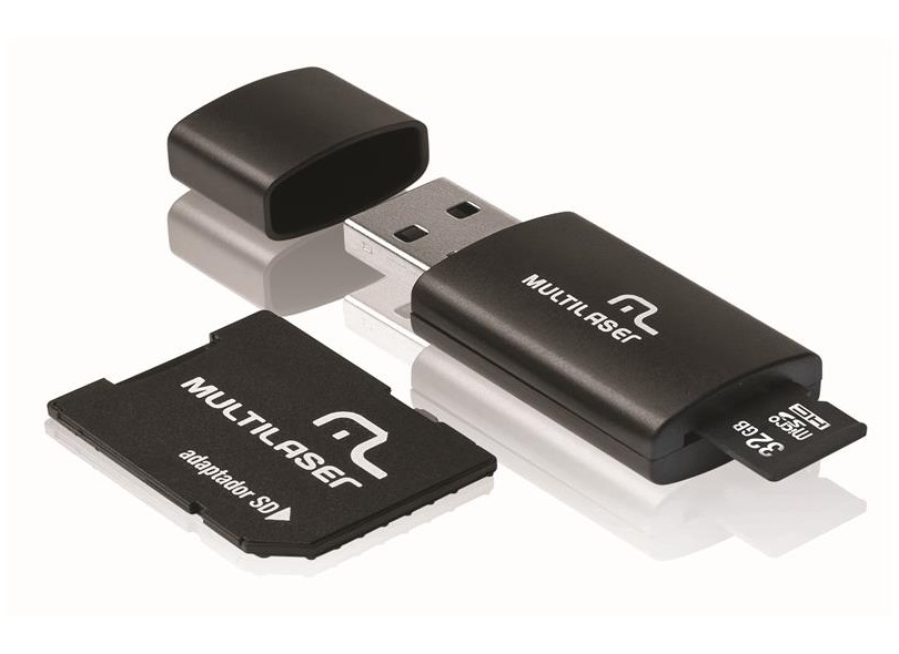 Cartão de Memória Micro SD com Adaptador Multilaser 32 GB Mc113