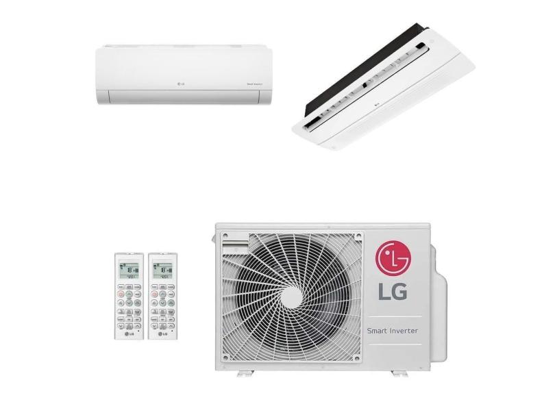 Ar-Condicionado Multi Split Inverter LG 18.000 (1x Evap HW 9.000 + 1x Evap Cassete 1 Via 9.000) Quente/Frio 220V