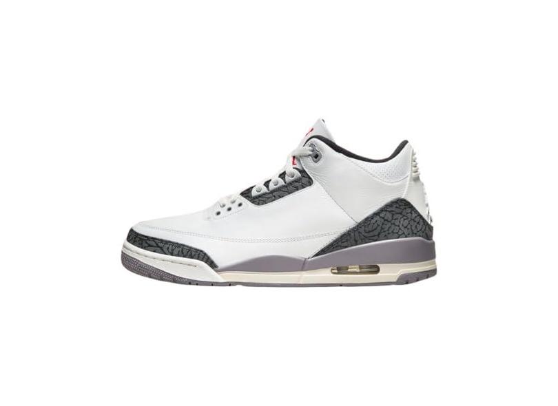 Nike Air Jordan 3 Retro Summit branco/vermelho fogo "cinza cimento" (CT8532 106), Summit Branco/cimento Gre, 42