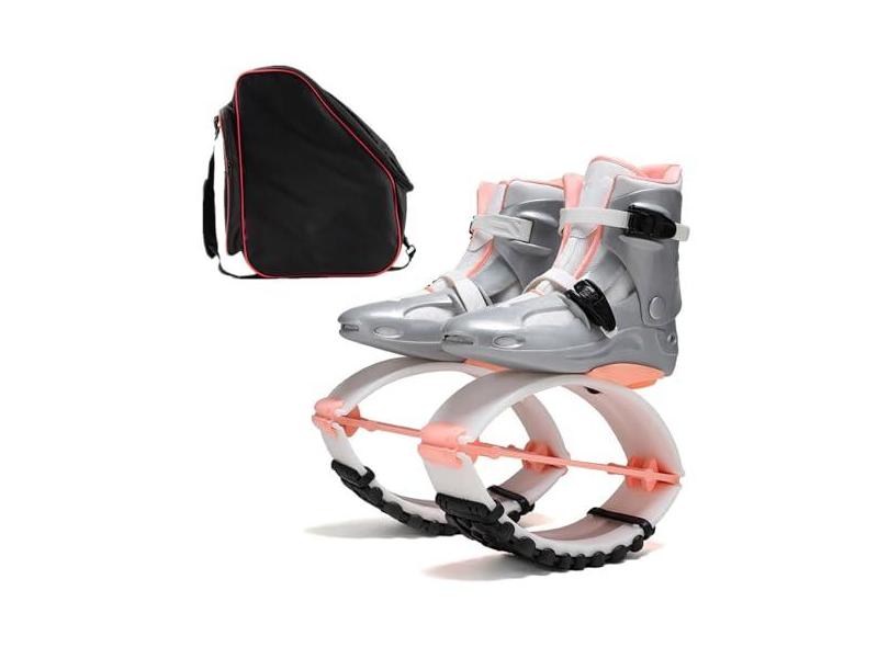 Jumps Shoes Sapatos de Salto Canguru Prateados Rosa Com Bolsa de Armazenamento - Tênis de Ginástica Para Treinamento de Corrida E Salto Ao Ar Livre - 33-44 Sapatos de Lua Ajustáveis ​​da UE (Color :