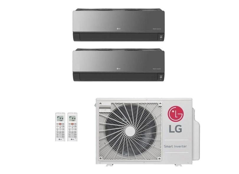 Ar-Condicionado Multi Split Inverter LG 18.000 (2x Evap HW Artcool 9.000) Quente/Frio 220V