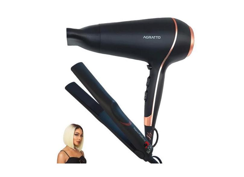 Secador De Cabelo 1900W E Chapinha Gama Profissional 410ºf - Agratto