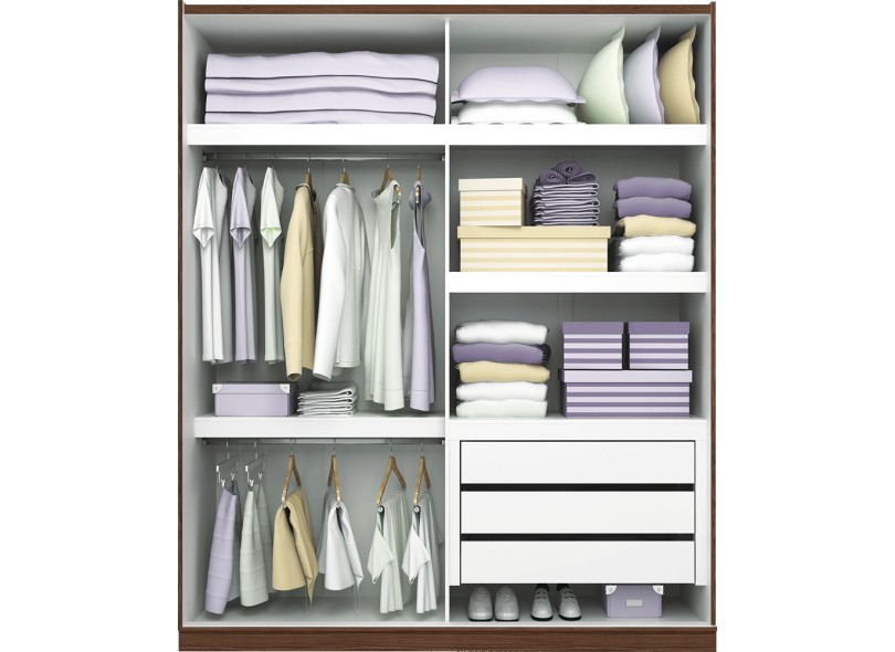 Guarda-Roupas Casal 9 Portas 3 Gavetas Exclusive Modulado Henn