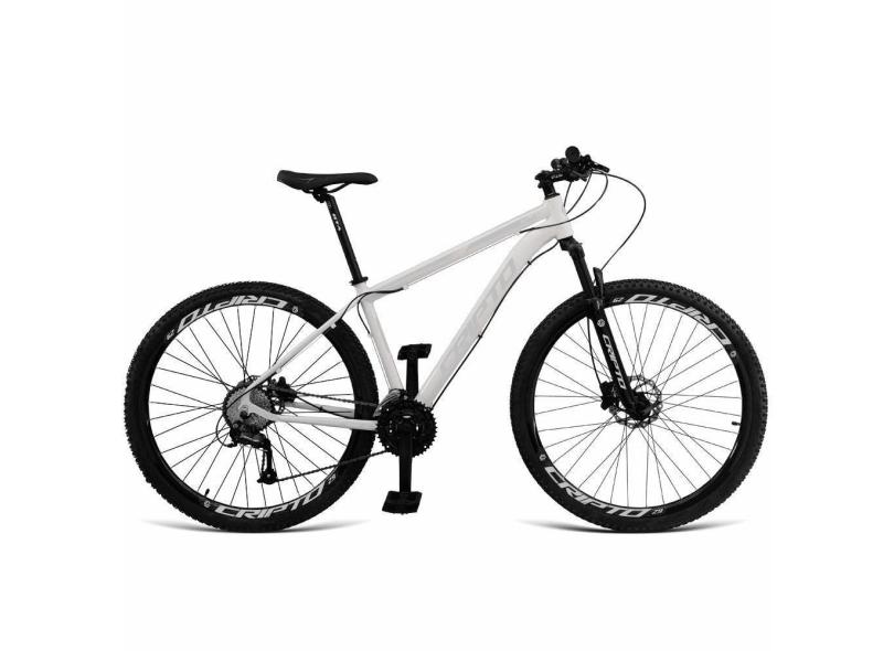 Bicicleta Aro 29 Cripto 27 Marchas Freio Hidráulico Trava-k7 - Branco-prata - 19 Branco-prata