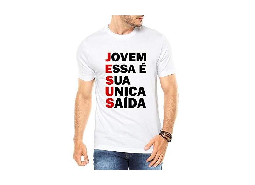 Camiseta Gospel Cristão Jesus é a Saída - Personalizadas/Customizadas ...