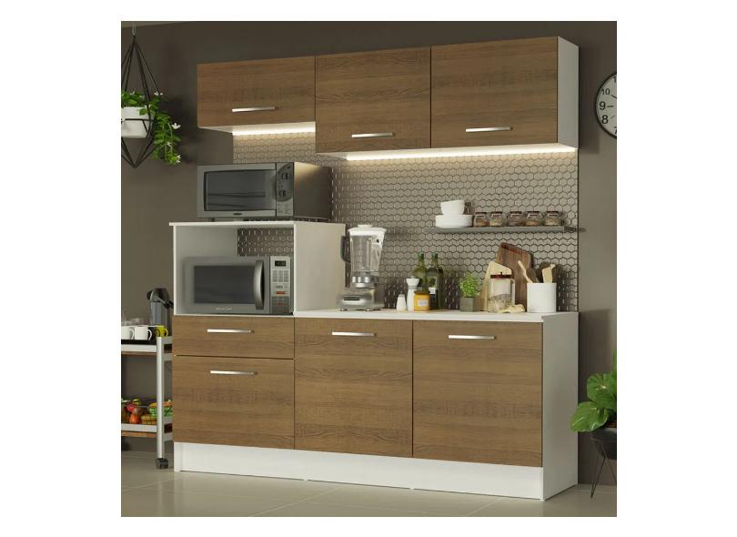 Cozinha Compacta 1 Gaveta 6 Portas para Micro-ondas / Forno Onix 180001 Madesa