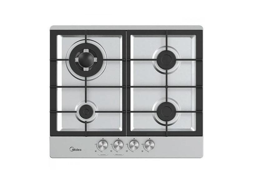 Cooktop 4 Bocas Midea Gás Tripla Chama Aço Inox Bivolt - CYB4B, Inox, 