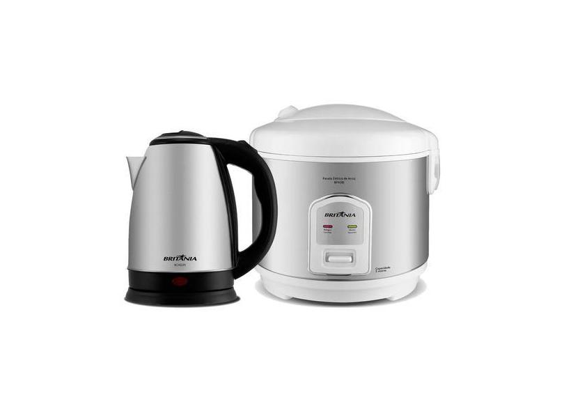 Panela De Arroz Bpa5bi + Chaleira Elétrica Britânia 220v BPA5BI