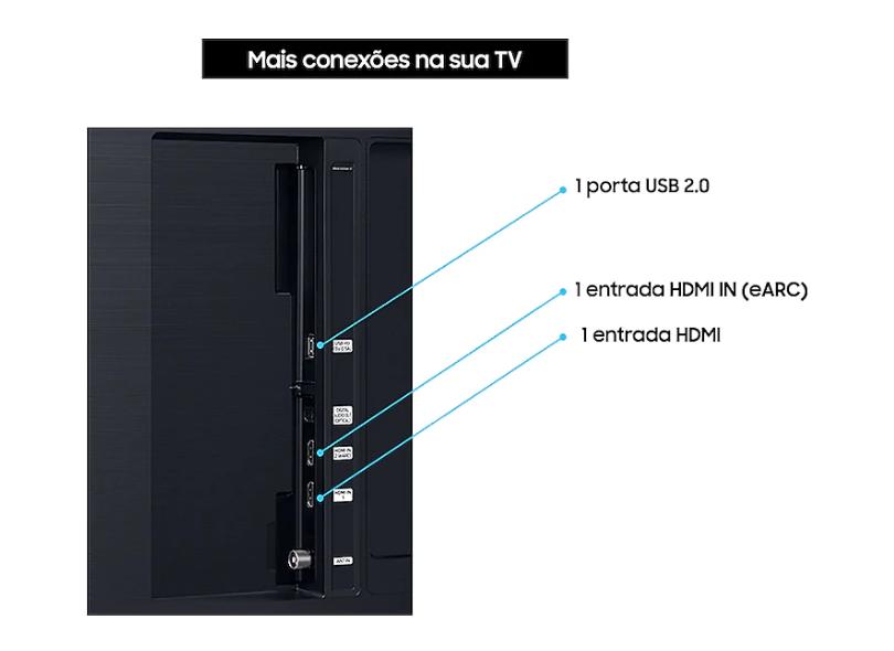 Smart TV TV LED 55 " Samsung Crystal 4K HDR UN55TU7020GXZD 2 HDMI