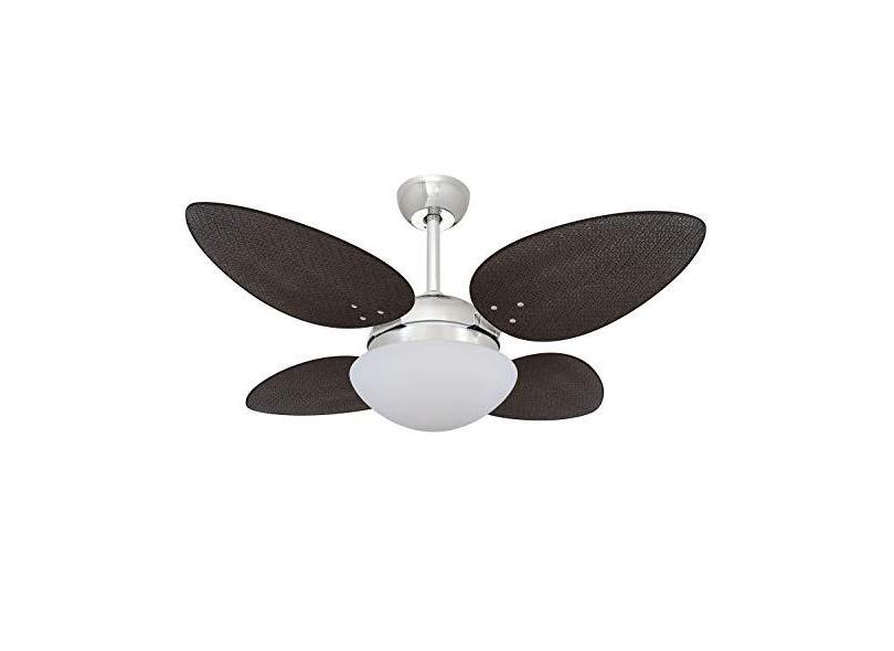 Ventilador De Teto Volare Cromado Vd42 Pétalo Palmae Tabaco  Volare Volare  Cromo